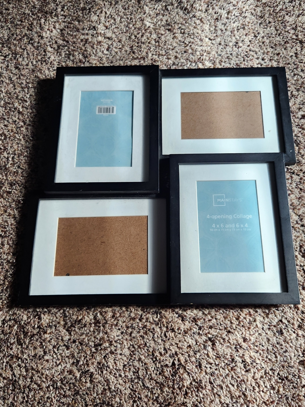 Mainstays Black 4-Opening Collage Frame with White Mats